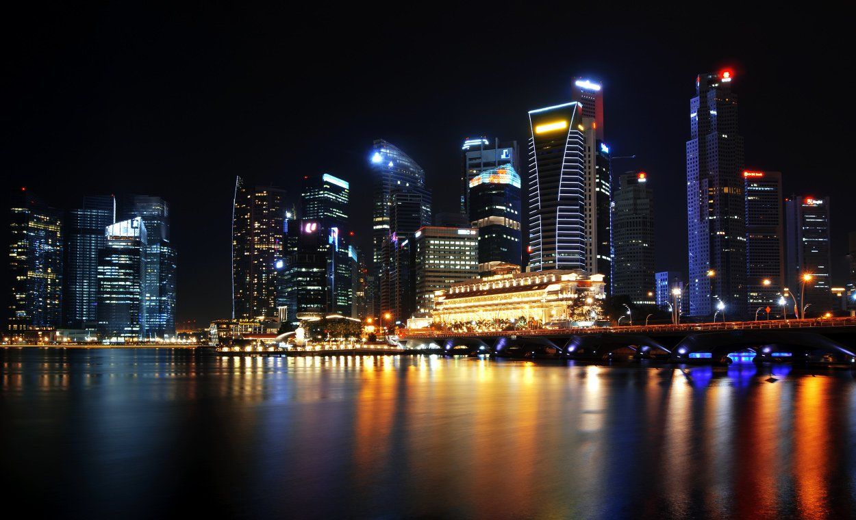 сингапур, ночь, город, singapore, Valentin Ayupov