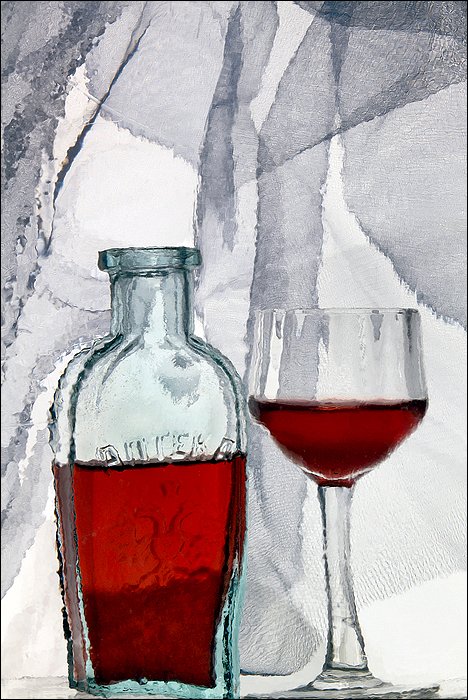 рюмка, бутылка, натюрморт, Victor Pechenev