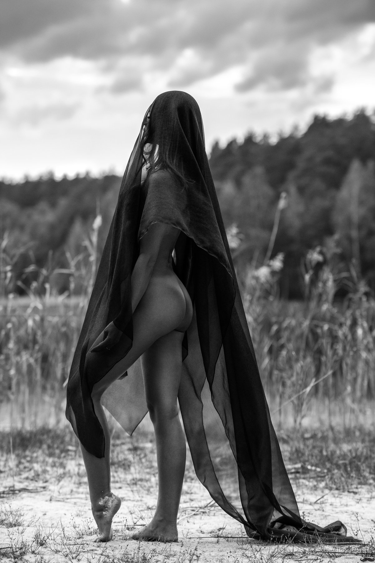 people, outdoor, nature, summer, woman, nude, beauty, bw, monochrome, black and white, dramatic, Tomas Masoit