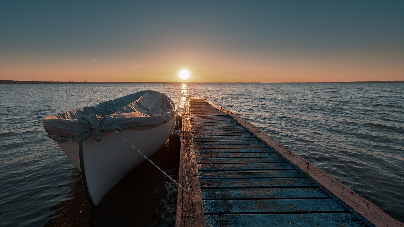 sunset, boat, lake, @1pro.photo, Emelyanov Alex