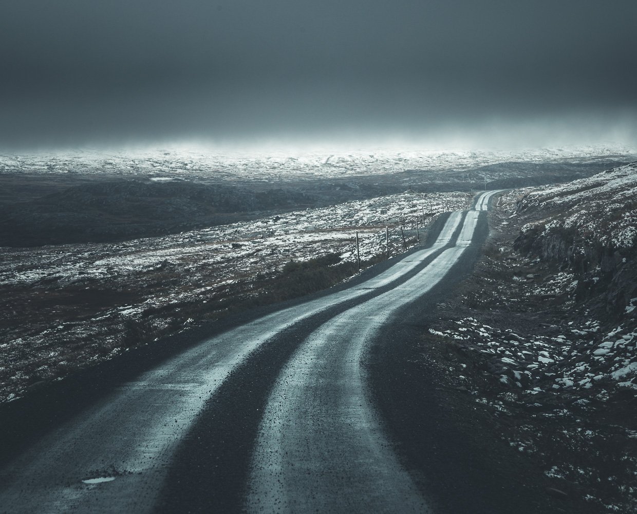 road,light,way,forward,path,mountains,cloudy,dark,moody, Adrian Szatewicz