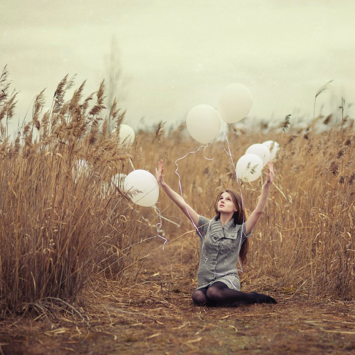 balloons, girl, Афанасьева Юлия