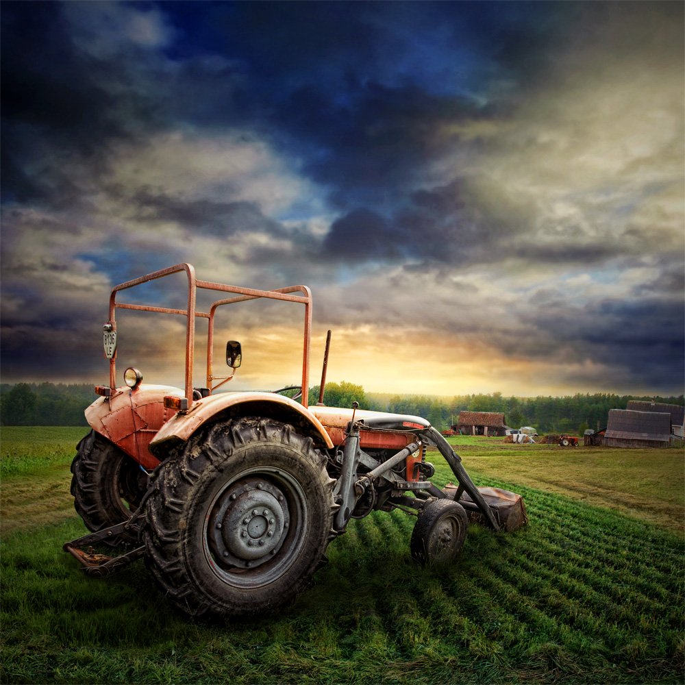 autumn, field, landscape, nature, light, cloud, agriculture, industrial, loneliness, country, machine, rural, farm, dramatic, rusty, metal, tractor, meadow, bulldozer, machinery, house, Artiom