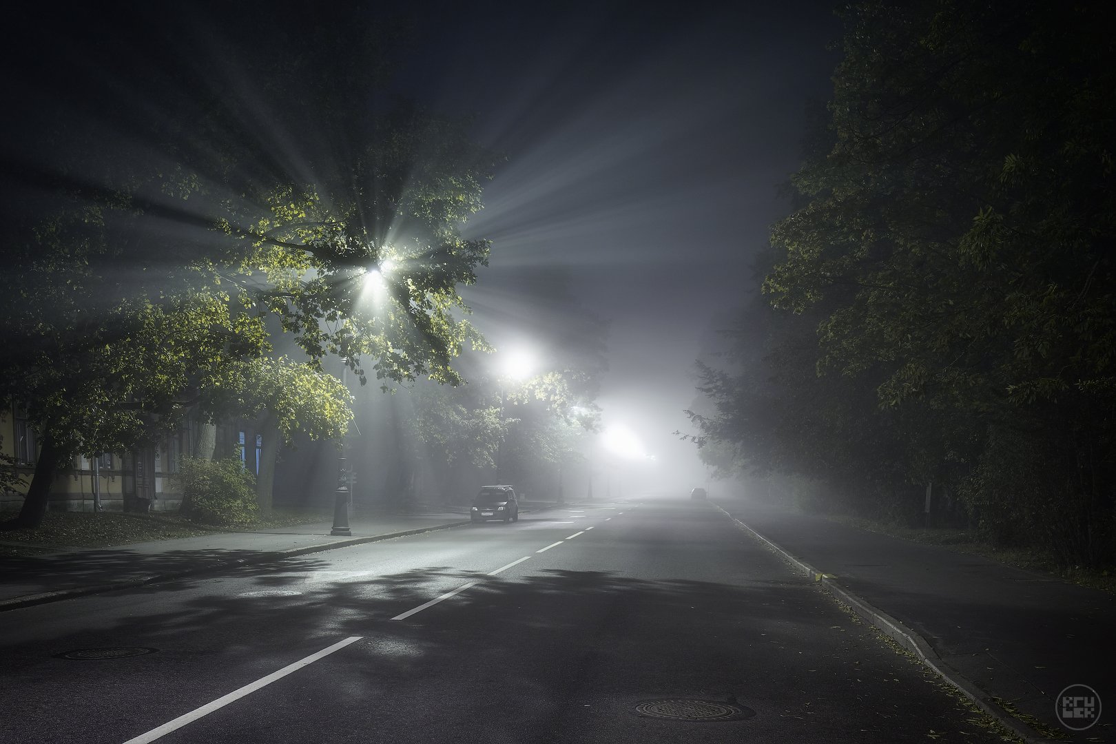пушкин, ночь, туман, улица, KrubeK