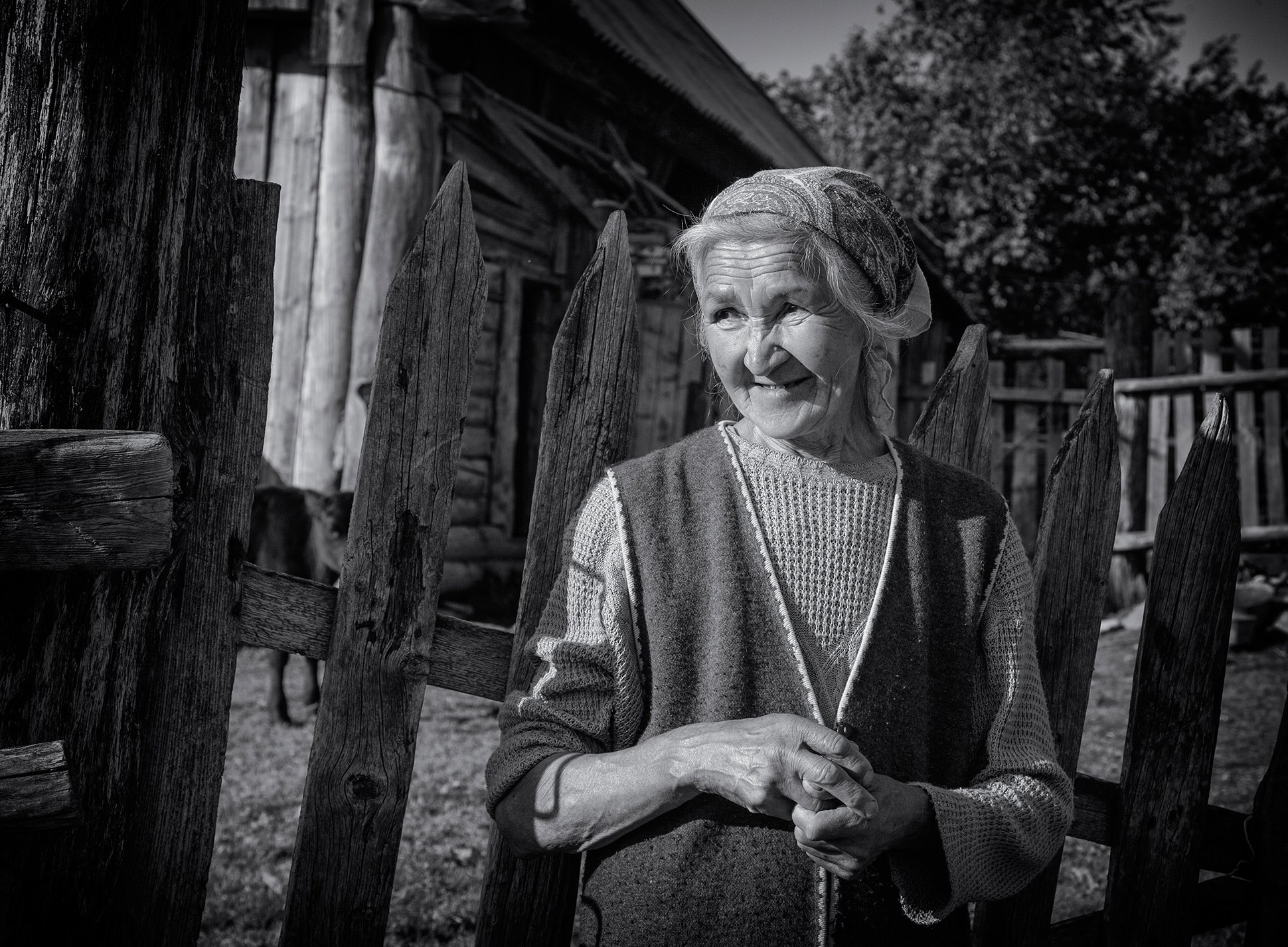 деревня,женщина,забор,калитка,сарай, Тамара Андреева