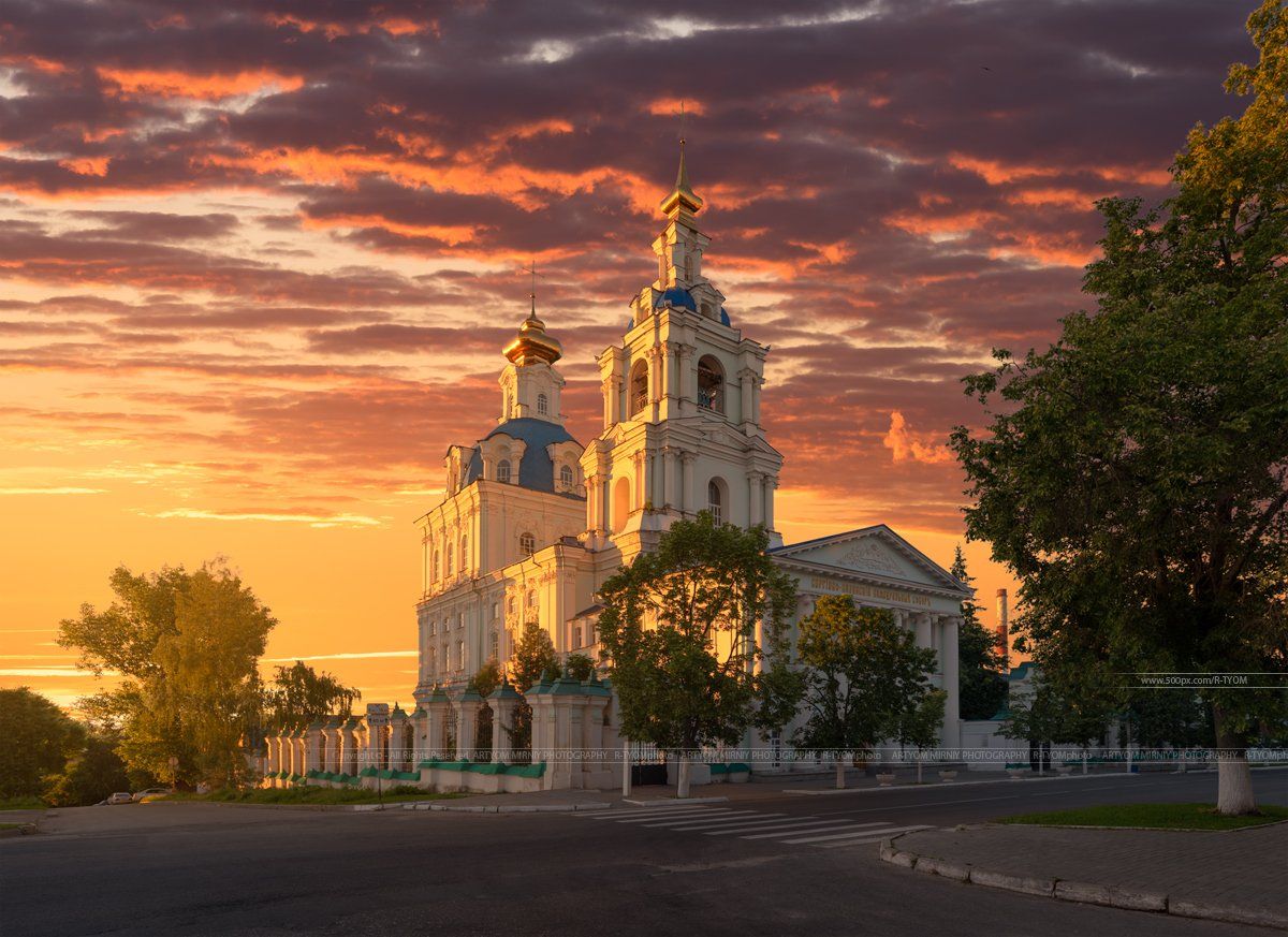 курск, россия, сергиево казанский, закат, небо, артем мирный, artyom mirniy, kursk, russia, собор, храм, церковь, история, культура, религия, атмосфера, дорога, путь, цвет, свет, арт, ведута, каприччио, фотохудожник, capriccio, veduta, photoartist,, Артём Мирный