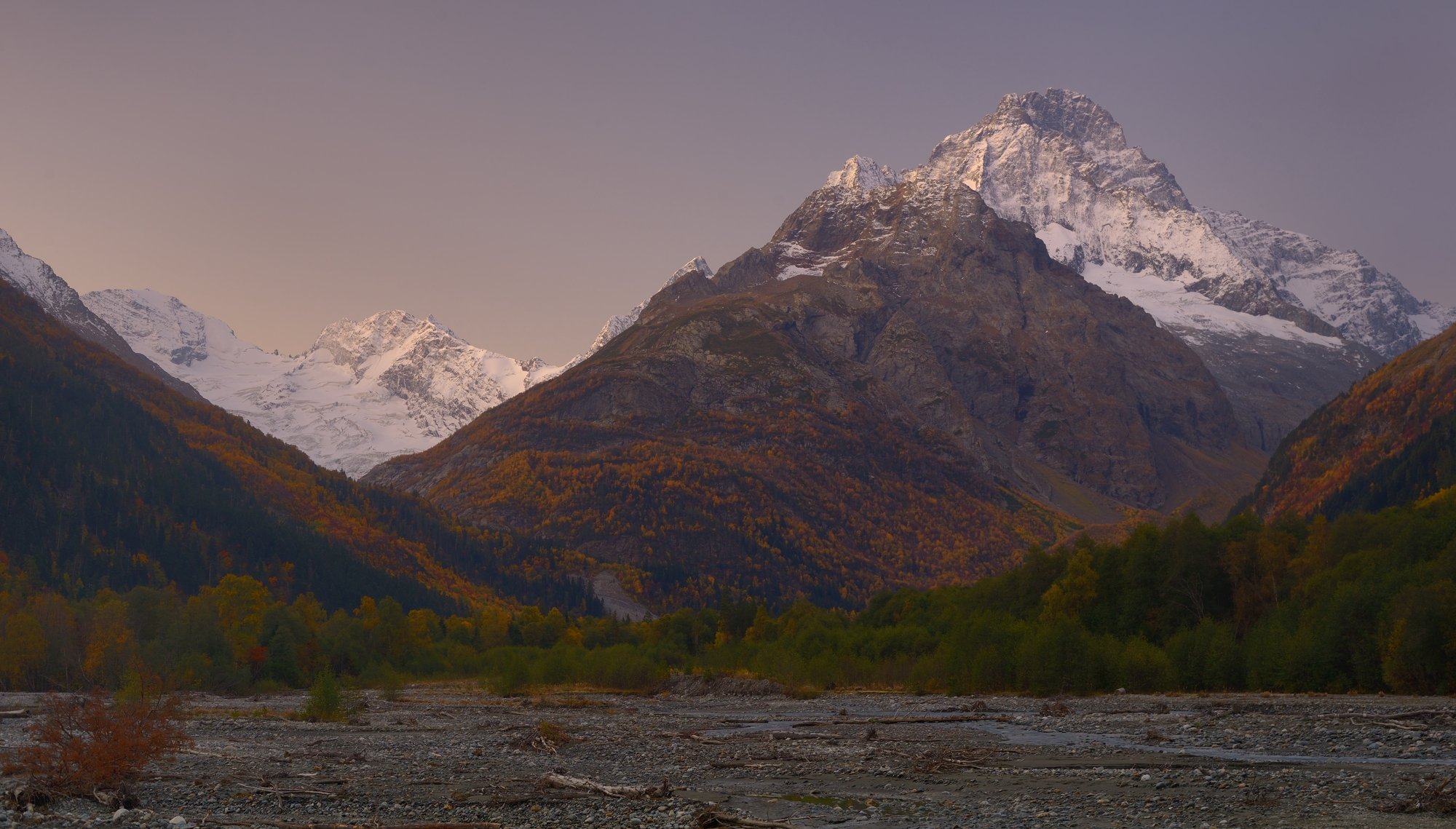 горы кавказ осень рассвет аксаут, Александр Жарников