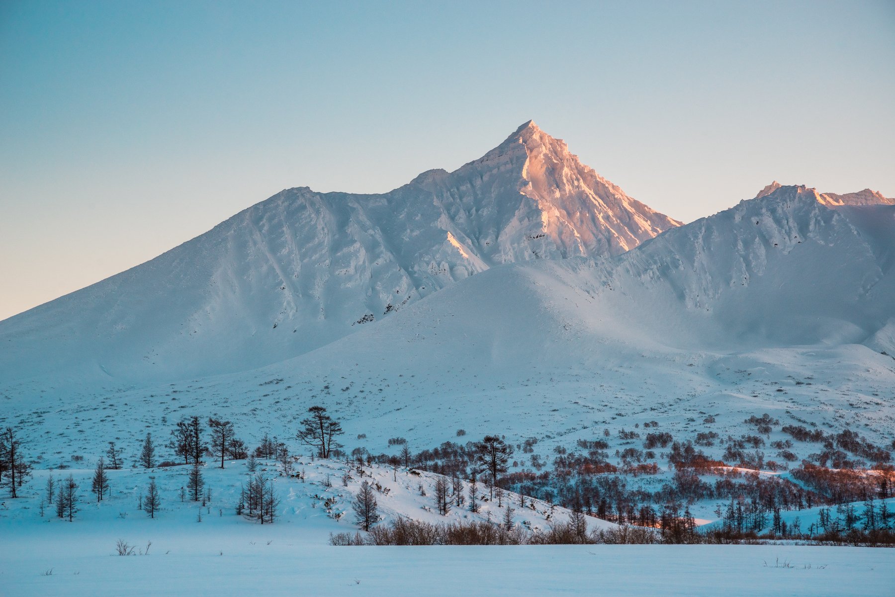 камчатка, сторож, зима, горы, закат, Evgeniy Khilkevitch
