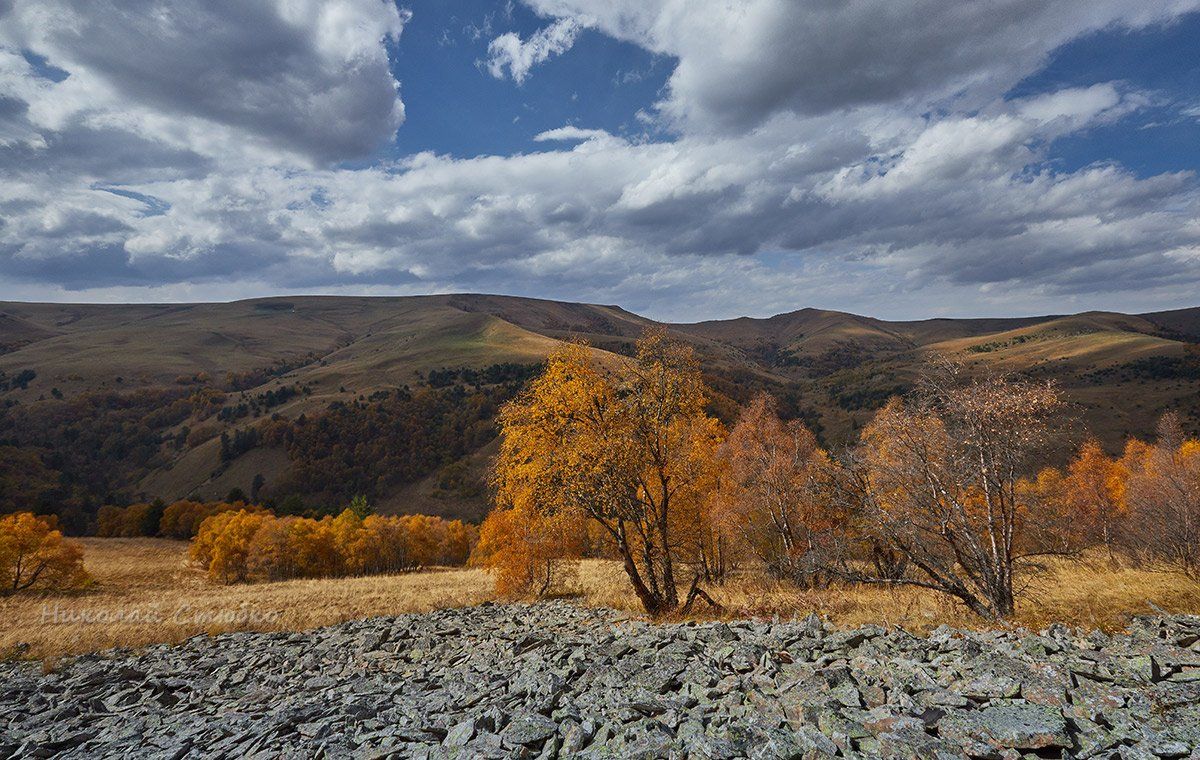 кавказ горы осень плато облака, Николай Стюбко