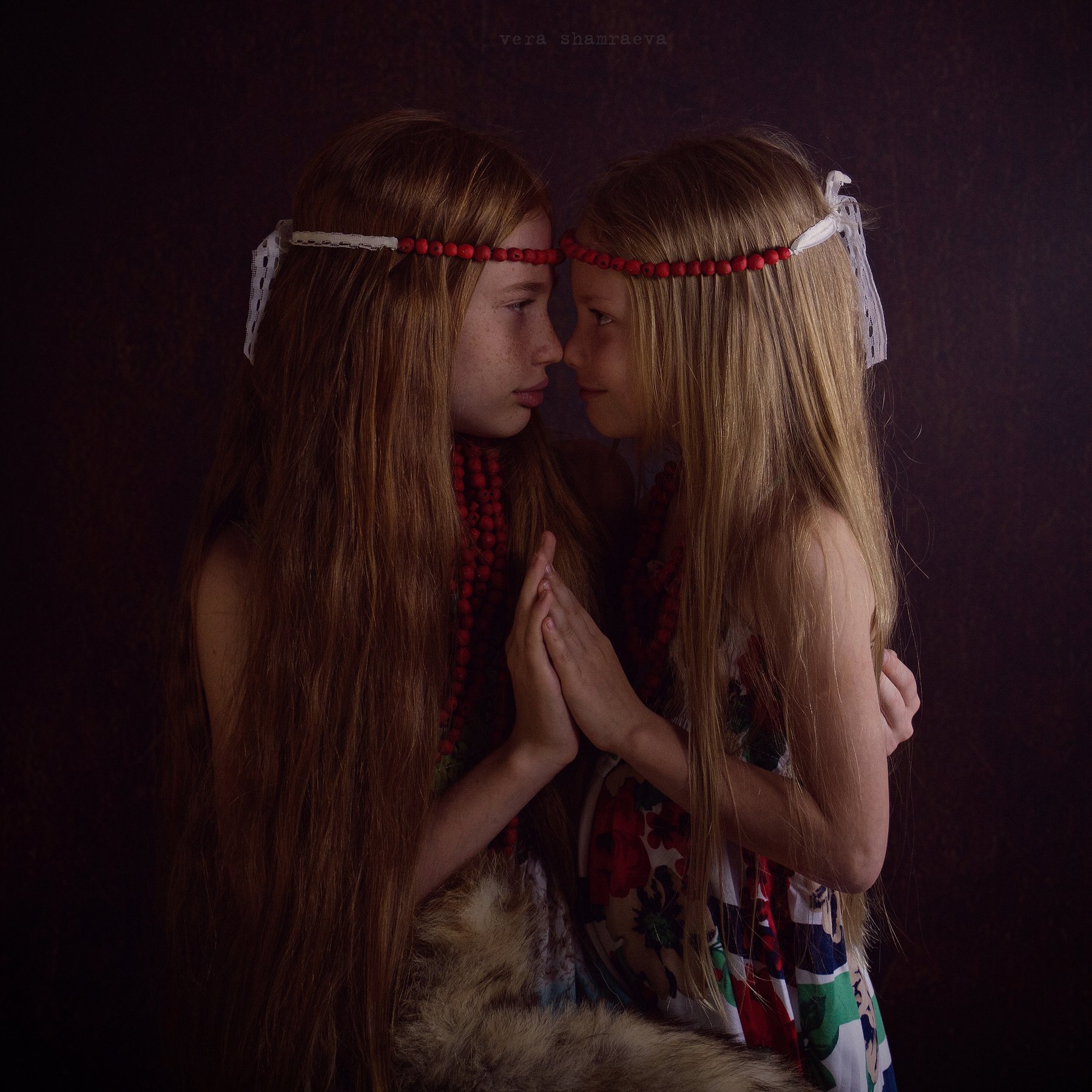 девочки с рябиной вера шамраева осенний портрет, Вера Шамраева