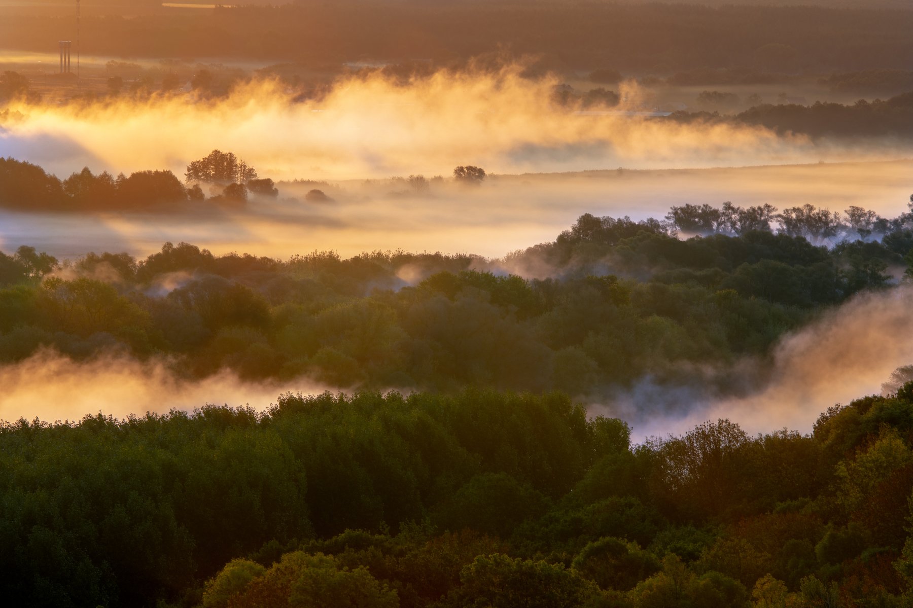 morning, mist, fog, sunlight, sunrise, dawn, river, autumn, landscape, outdoors, утро, туман, свет, рассвет, река, пейзаж, Александр Хрипушин