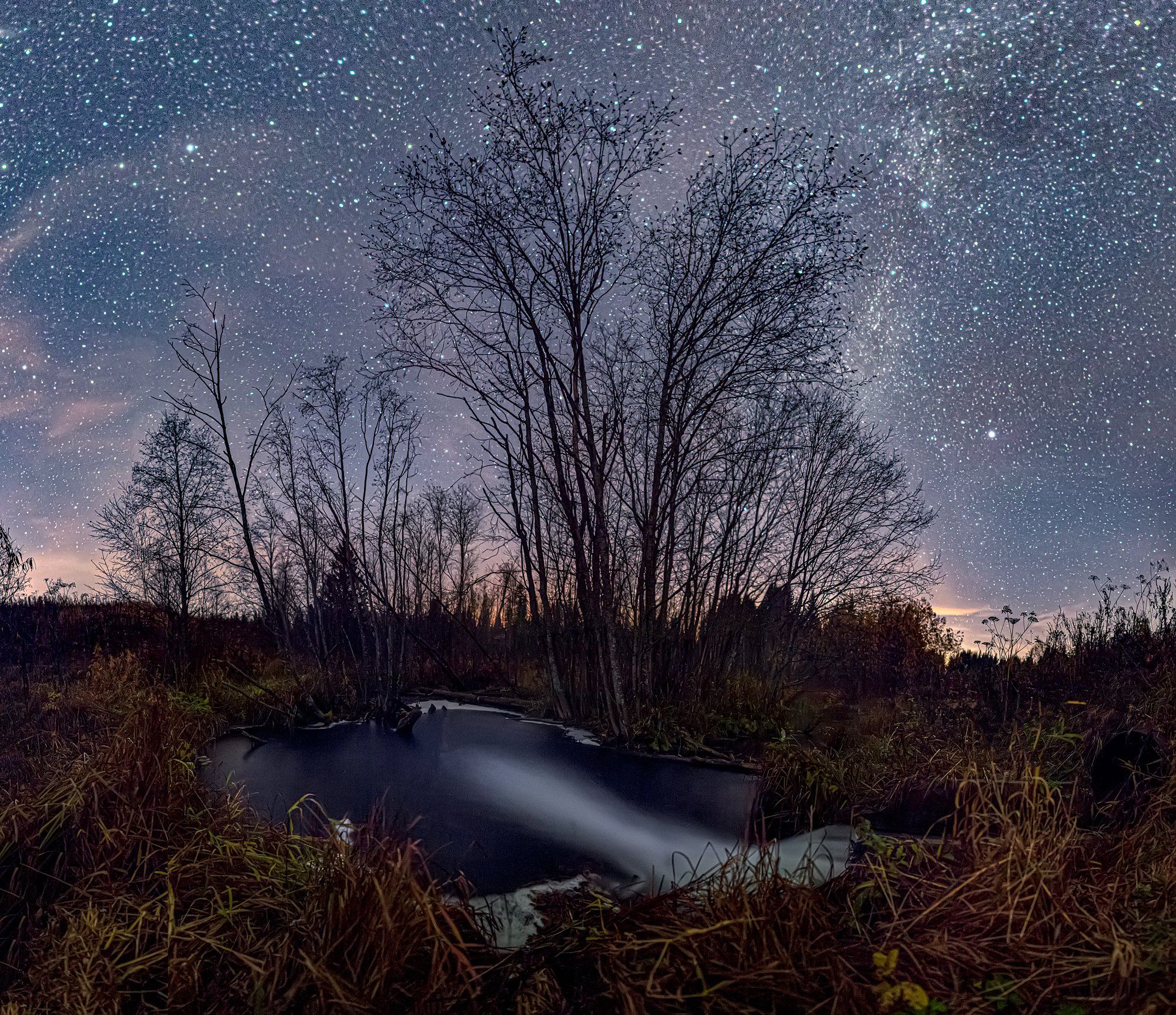 звезды, млечный путь, ночь, астрофото, река, Андрей Козлов