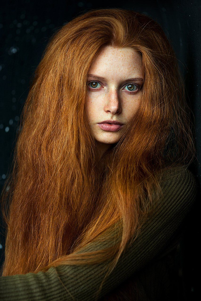 девушка, рыжая, красивая, зеленые глаза, рыжие волосы, густые, Дарья Комарова