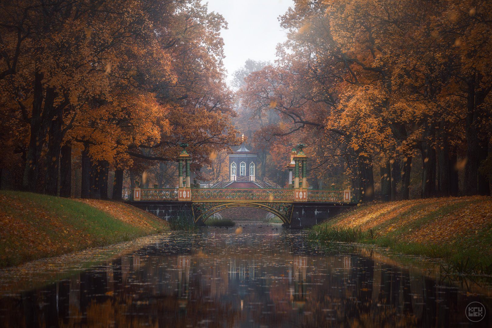 пушкин, осень, туман, парк, KrubeK
