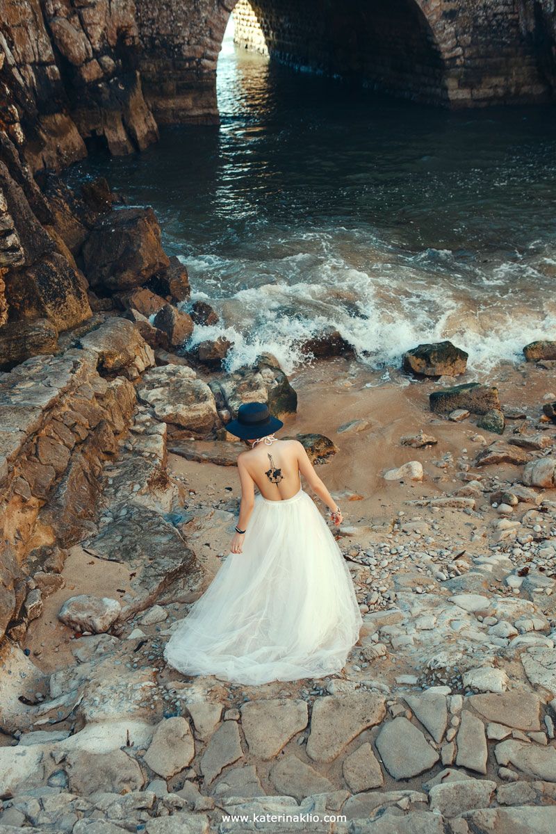 Ocean, sea, model, water, dress, white,, Катерина Клио