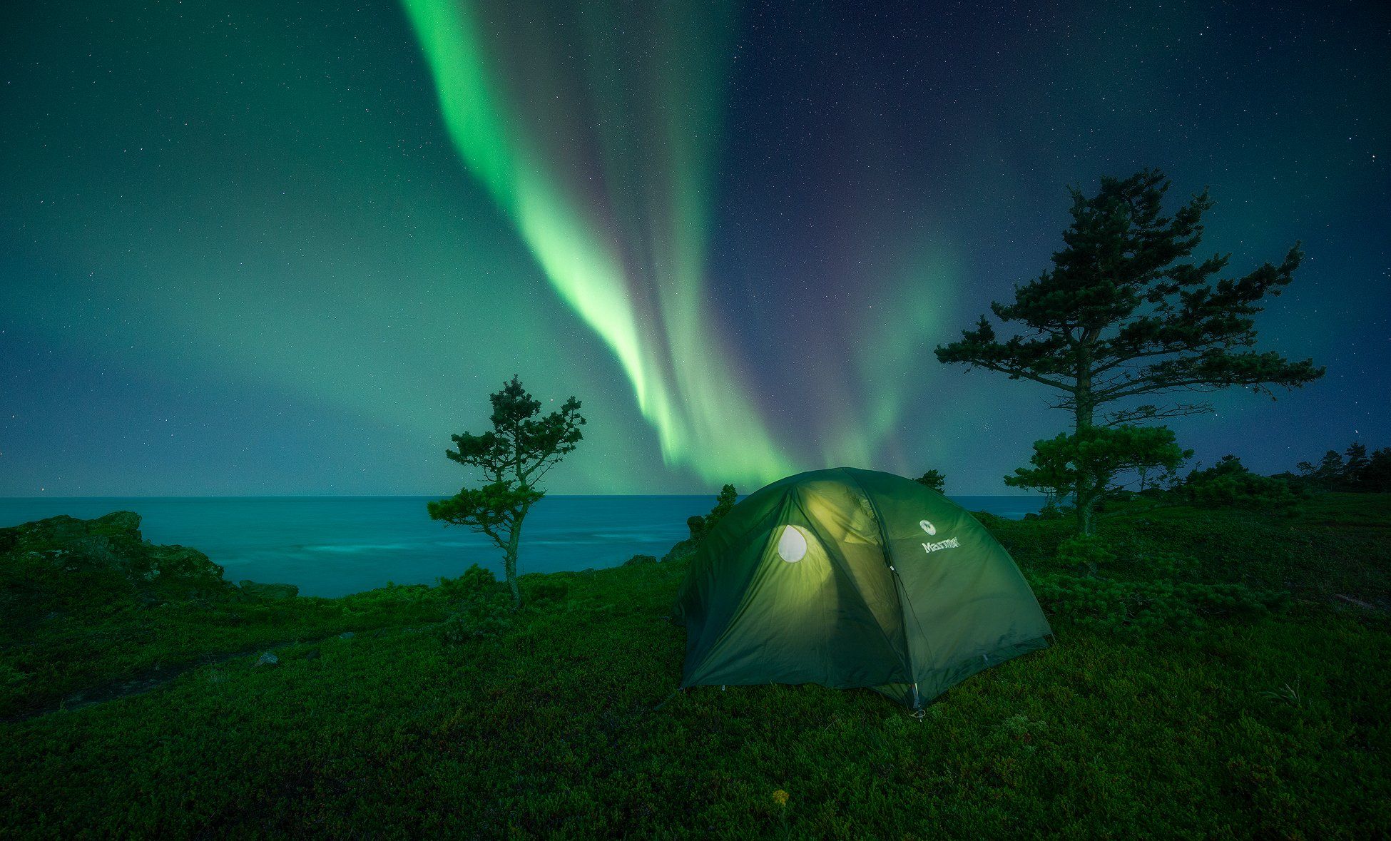 aurora borealis, северное сияние, белое  море, white sea, Васильев Алексей
