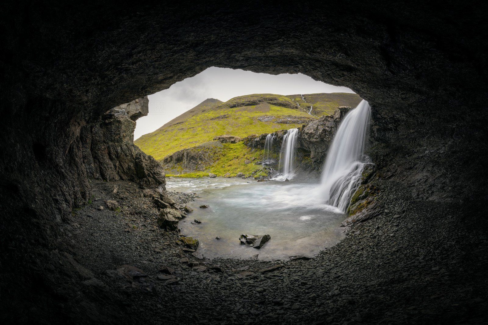 исландия, водопад, iceland, waterfall, foss, пещера, cave, Виктор Иванов