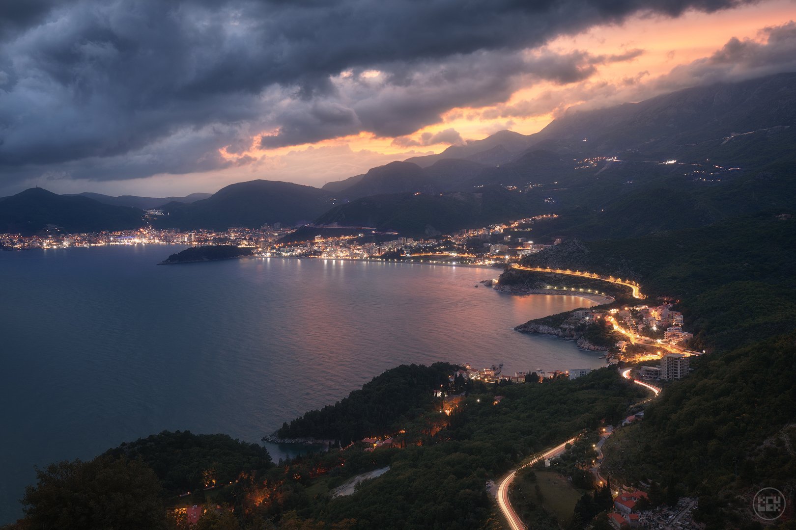 черногория, будва, море, закат, KrubeK