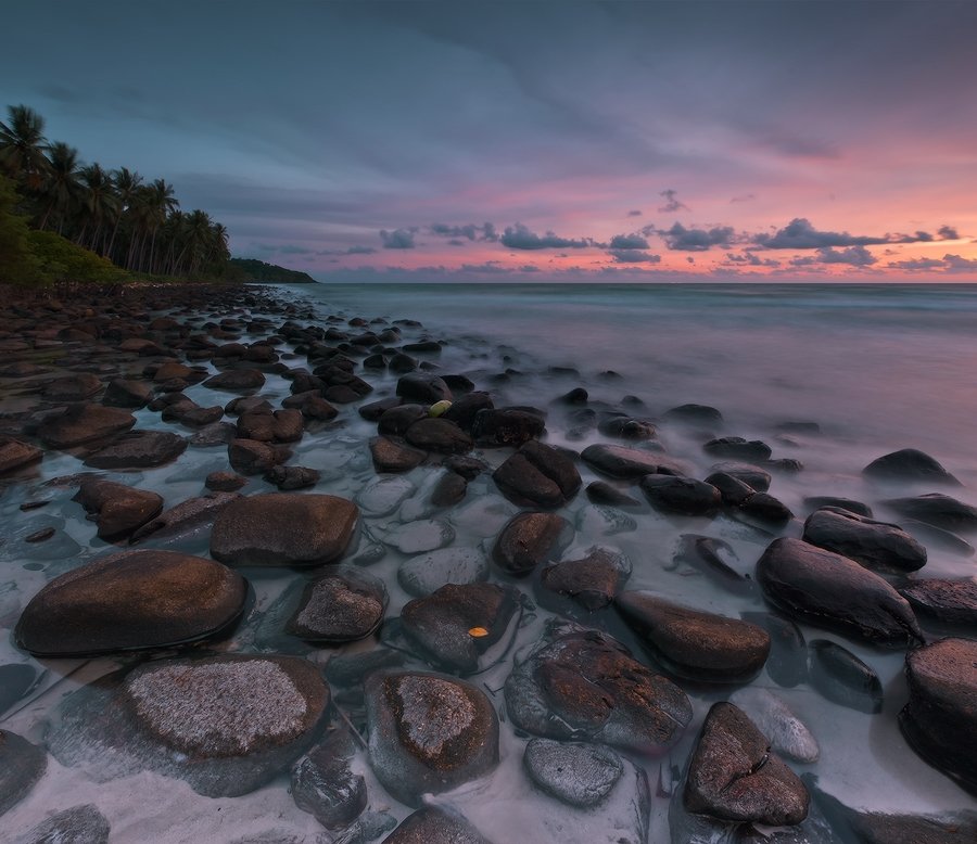 thailand, sea, stones, island, koh kood, sunset, Boris Bogdanov