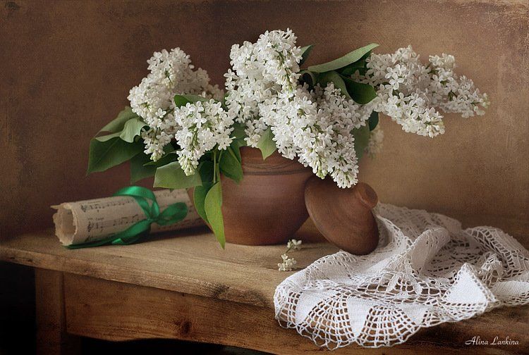 натюрморт, сирень, салфетка, весна, май, цветы, , still-life, Alina Lankina