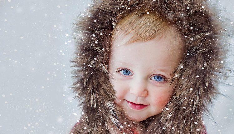 ребенок, снег, мех, Осипова Дарья