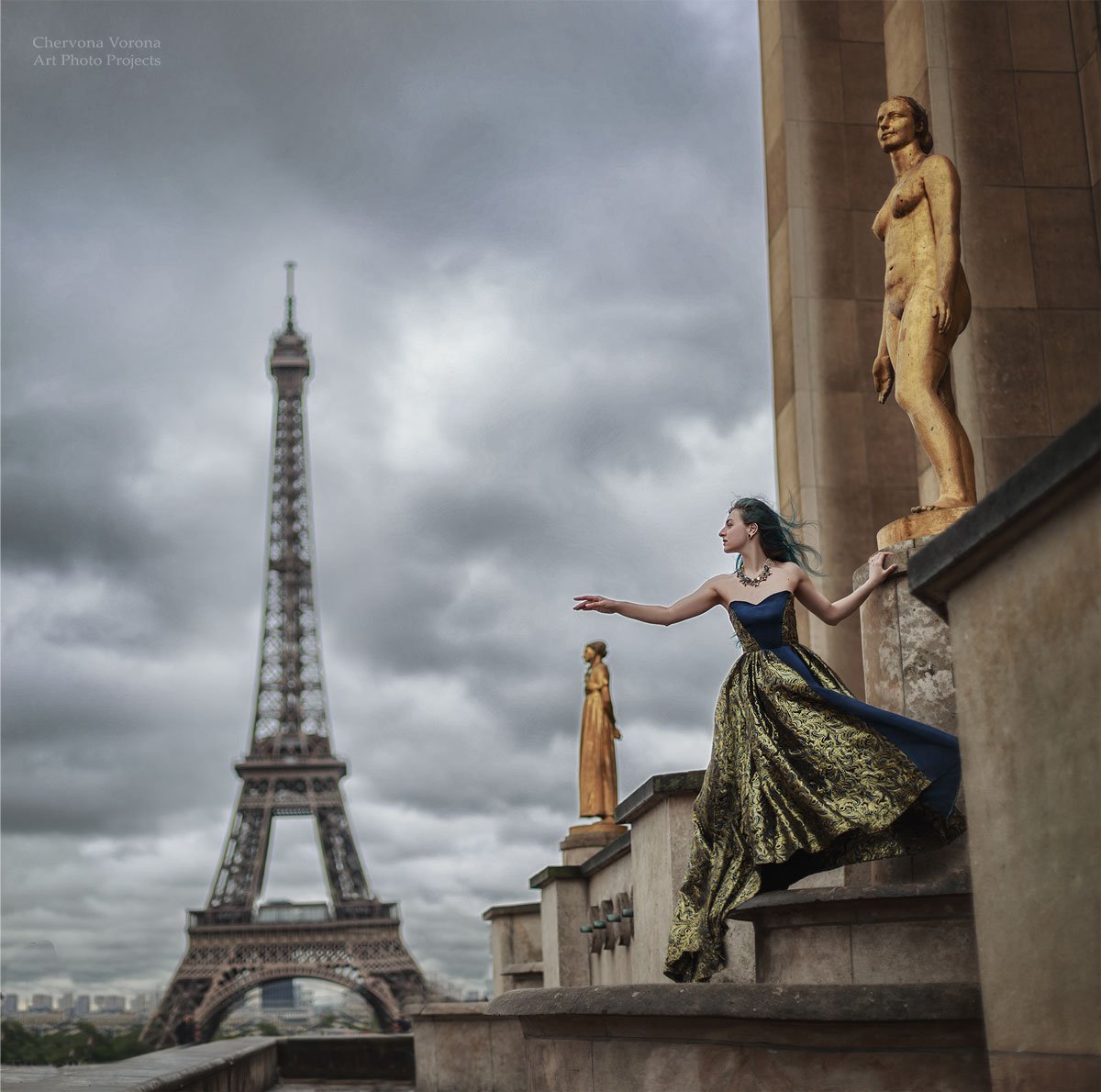 Париж, мода, небо, облака, Дарья Яковенко
