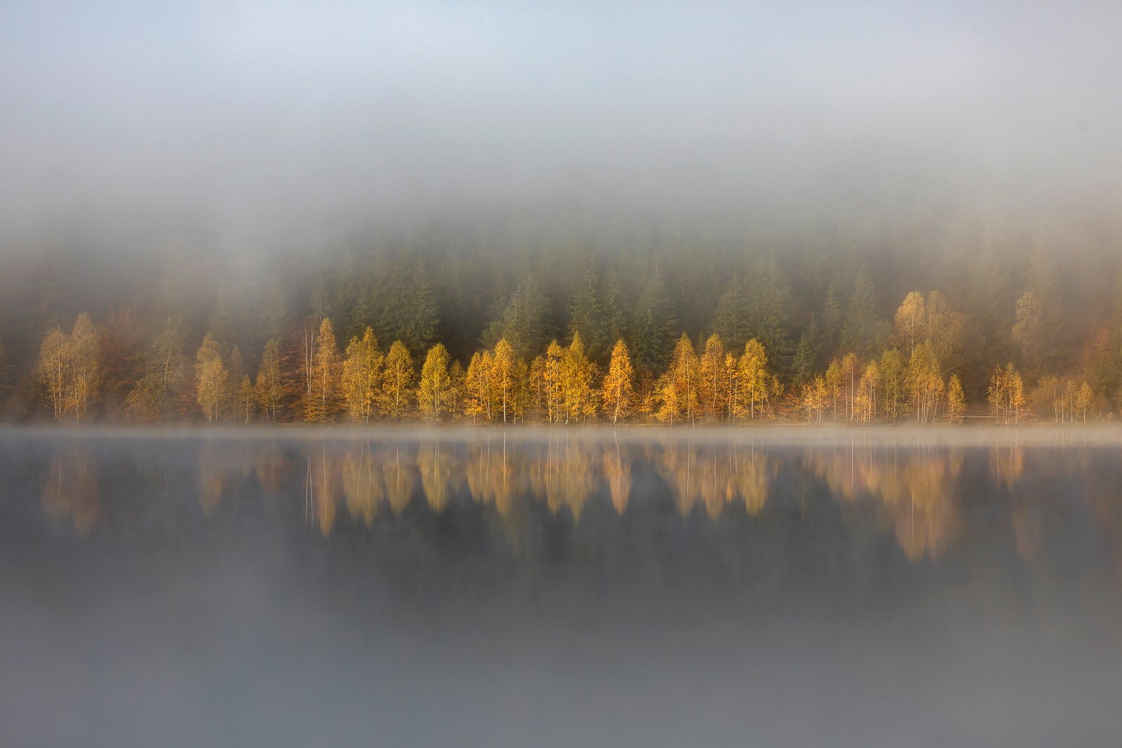 mountain, sunrise, autumn, trees, landscape, travel, nature, lake ,romania, fog, colors, harghita, reflection, Lazar Ioan Ovidiu