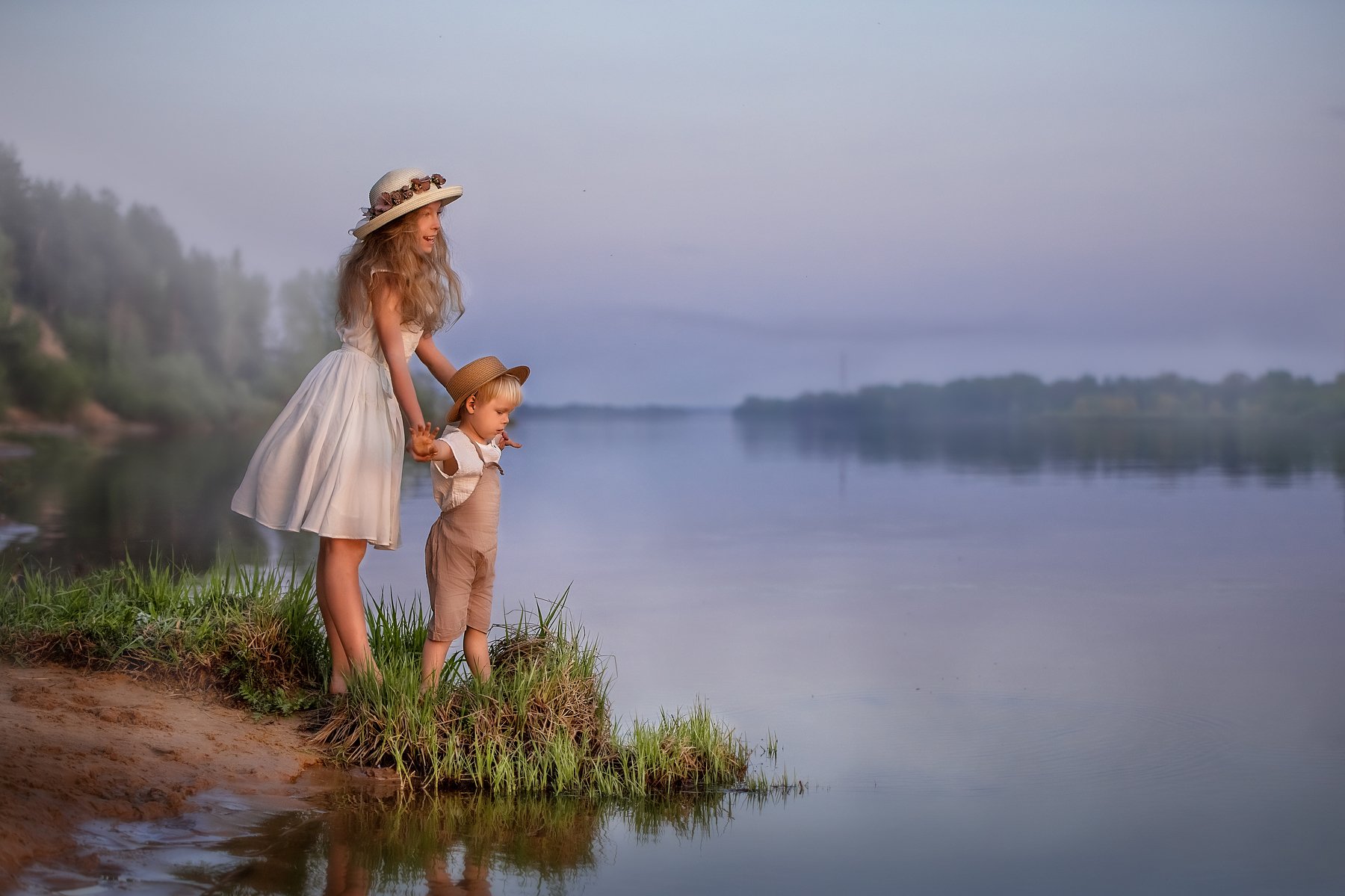 дети, детская фотография, река, дети у реки, девочка, мальчик, Елена Чернигина