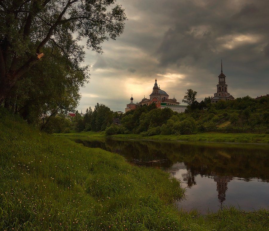 старина, торжок, пейзаж, река, вечер, Oleg Dmitriev