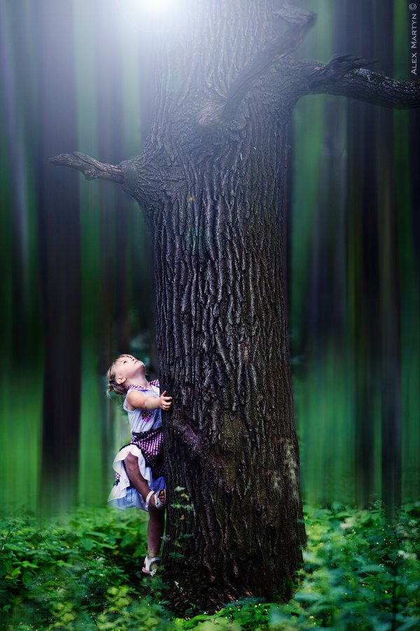 девочка, дерево, дуб, жизнь, мистика, Alexander Martynov