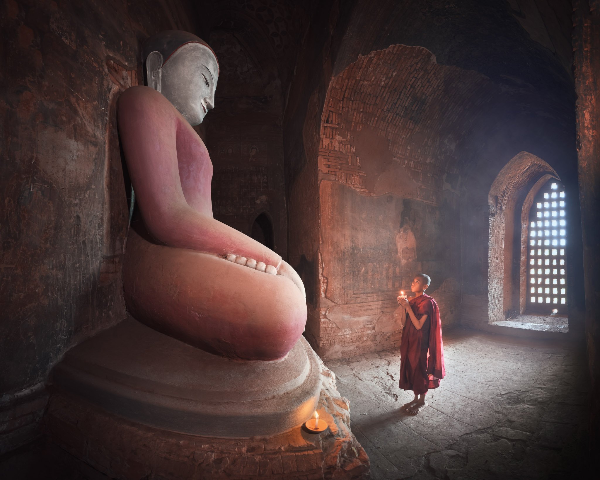 ancient, archeological, architecture, asia, asian, bagan, belief, buddha, buddhism, buddhist, burma, burmese, candle, children, culture, destination, faith, history, inside, interior, kid, landmark, light, little, man, meditation, monastery, monk, myanmar, Andrey Omelyanchuk