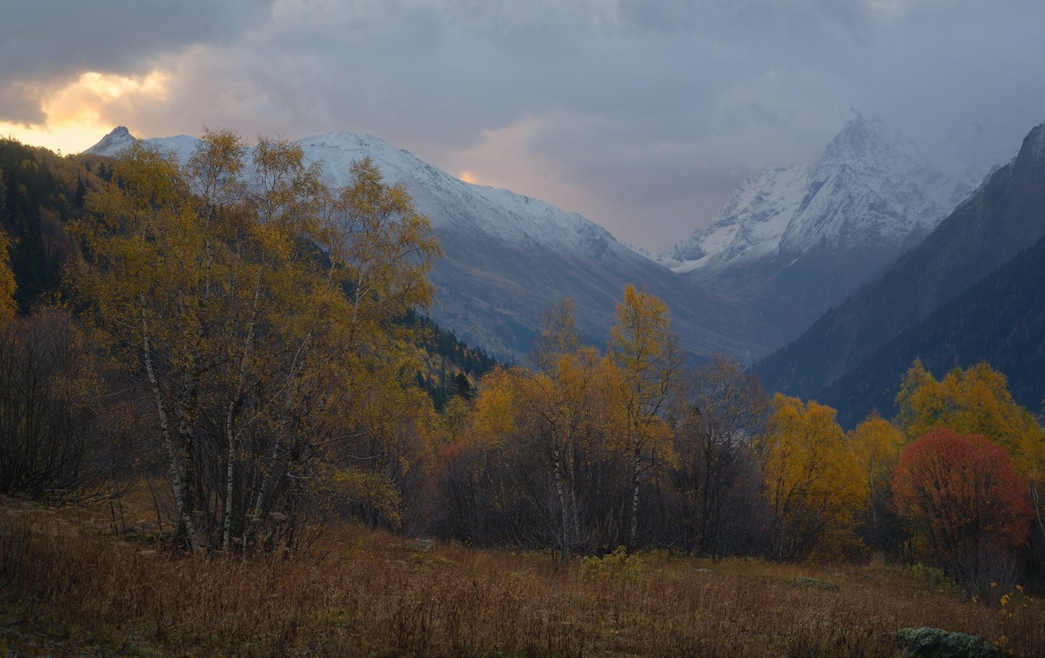 горы кавказ осень рассвет алибек, Александр Жарников
