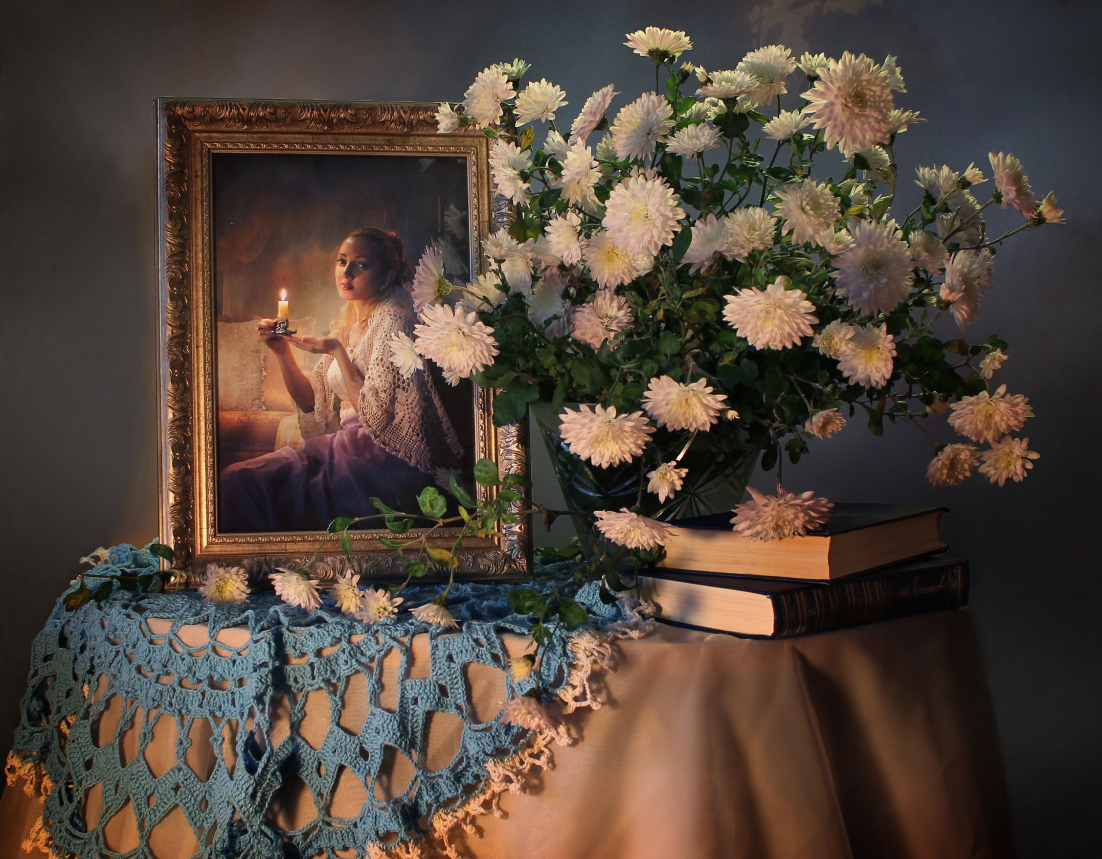 натюрморт, осень, цветы, хризантемы, портрет, Ковалева Светлана