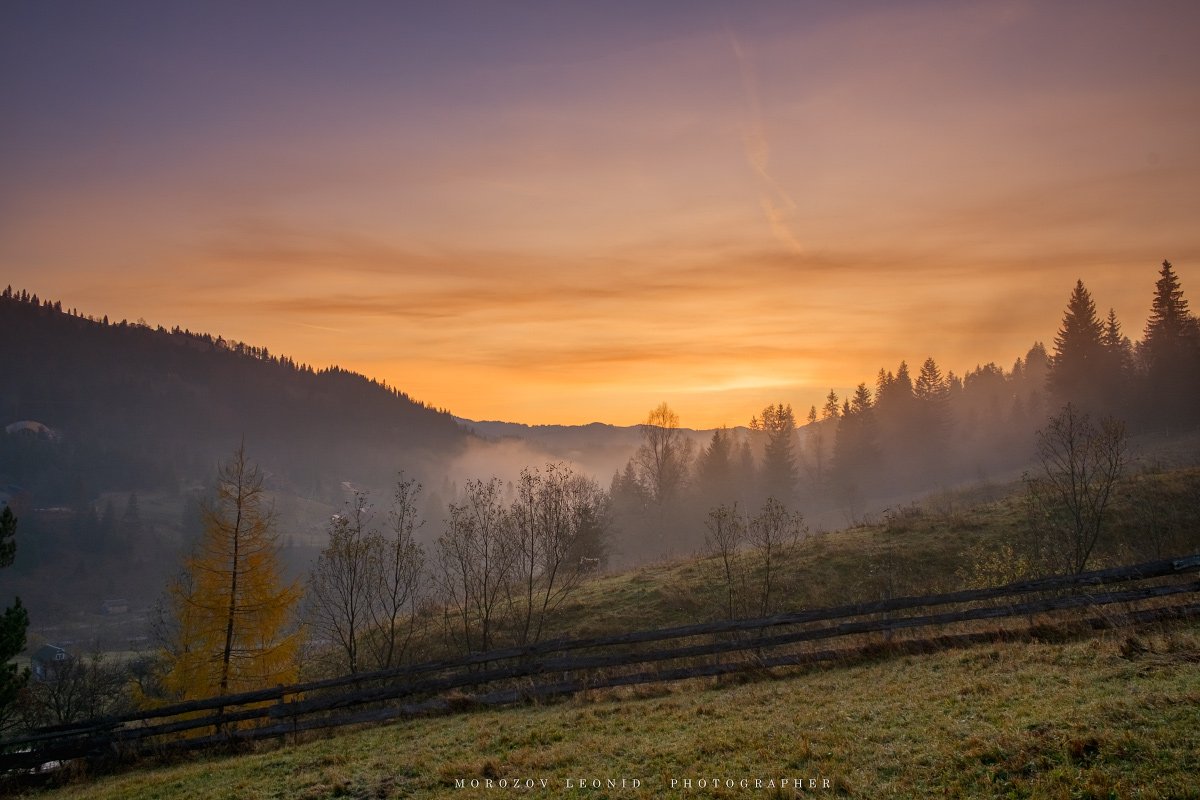 #nature, #туман, #лес, #oсень, #украина, #карпаты, #пейзаж, #закат, #туман, #солнце, #свет, #mountain range, #mountains, #туризм, #лес, #nature, #природа,, Леонид Морозов