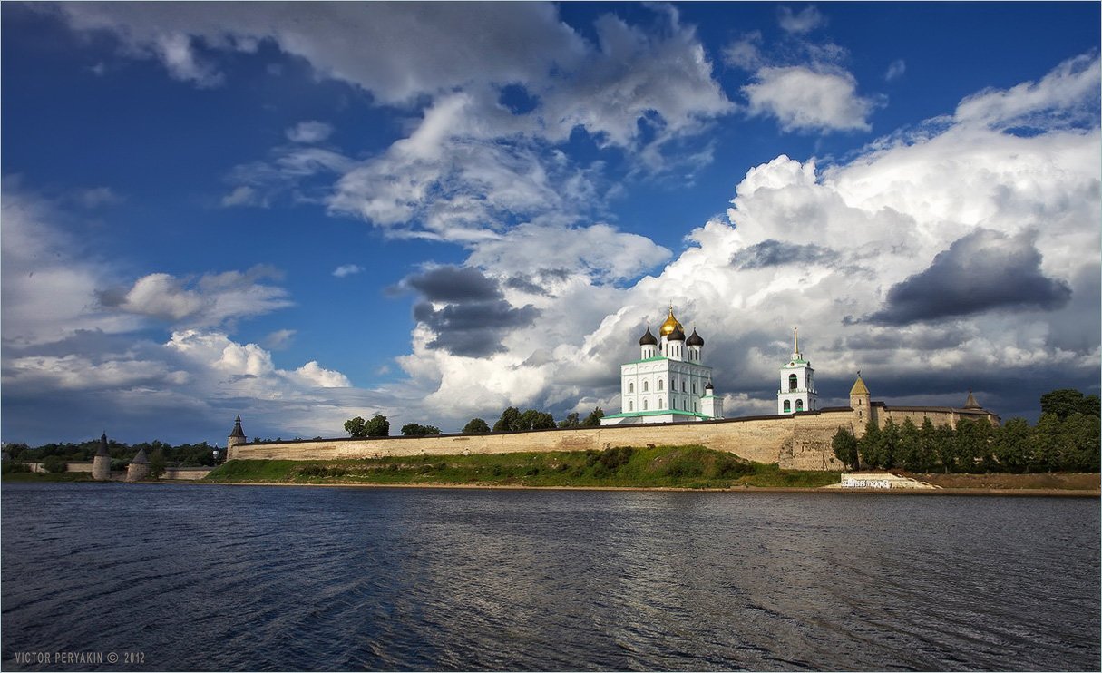 псков, pskov, панорама, кремль, россия, путешествия, туристическая, открытка, старина, крепость, стена, Виктор Перякин