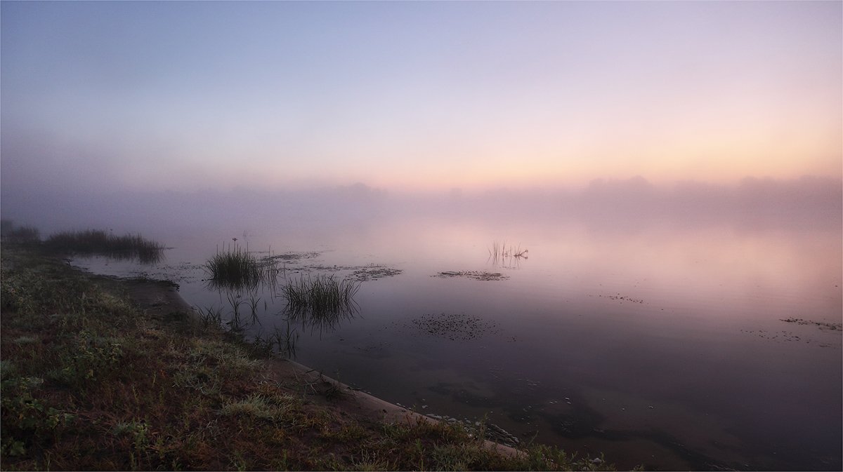 утро, река, туман, рассвет, Сергей
