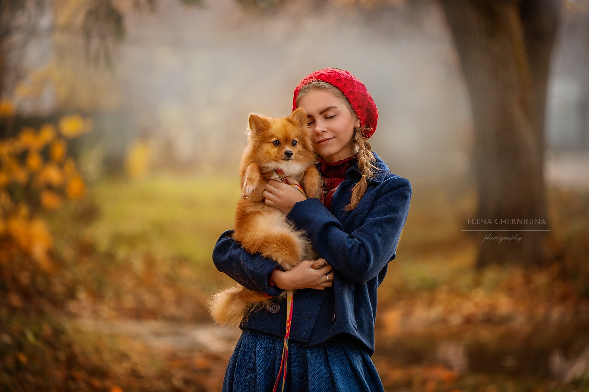 девушка, девочка с собакой, улица, город, фото девушки, городская съемка , Елена Чернигина