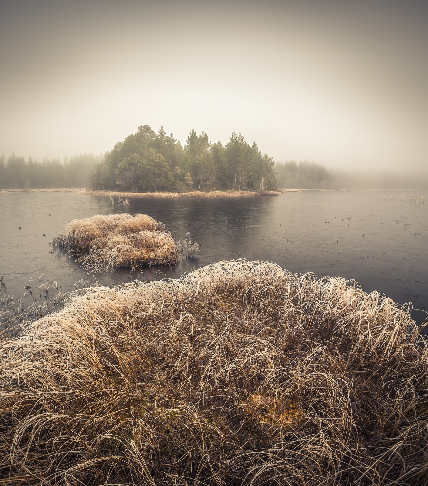 lake,autumn,fog,frost,autumnal,norway,norwegian,boreal, Adrian Szatewicz