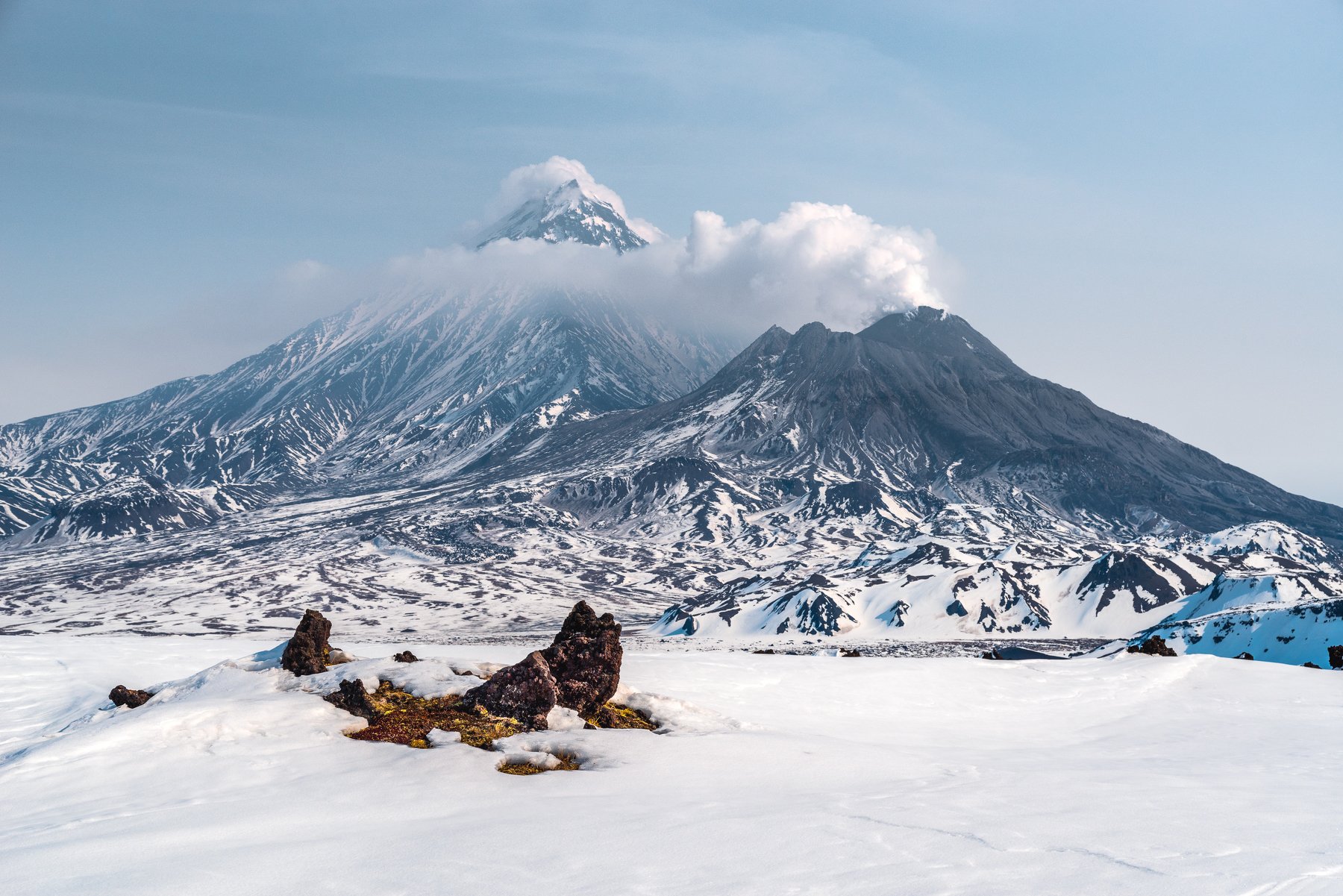 камчатка, безымянный, вулкан, зима, горы, Evgeniy Khilkevitch