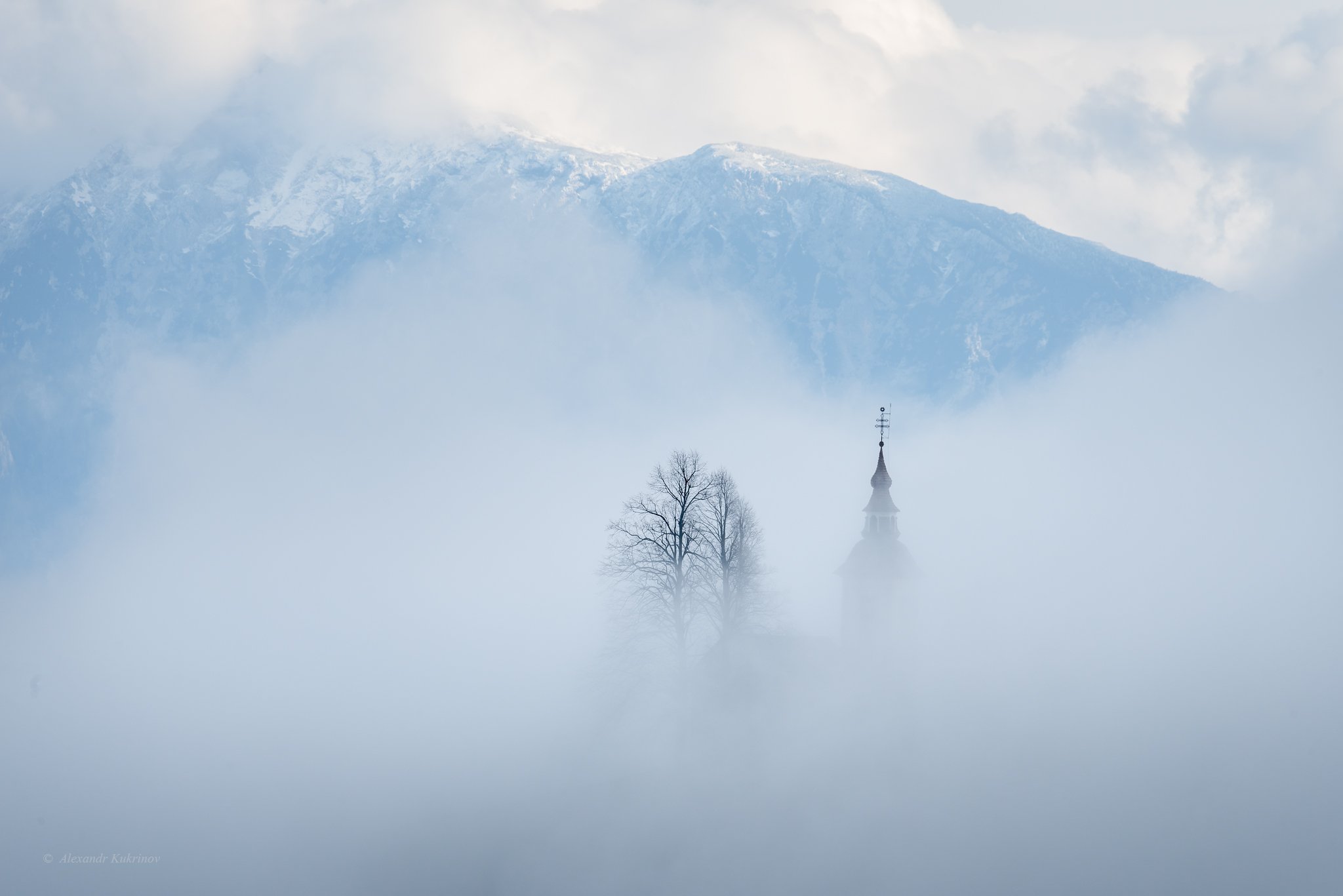 словения, осень, туман, пейзаж, Александр Кукринов