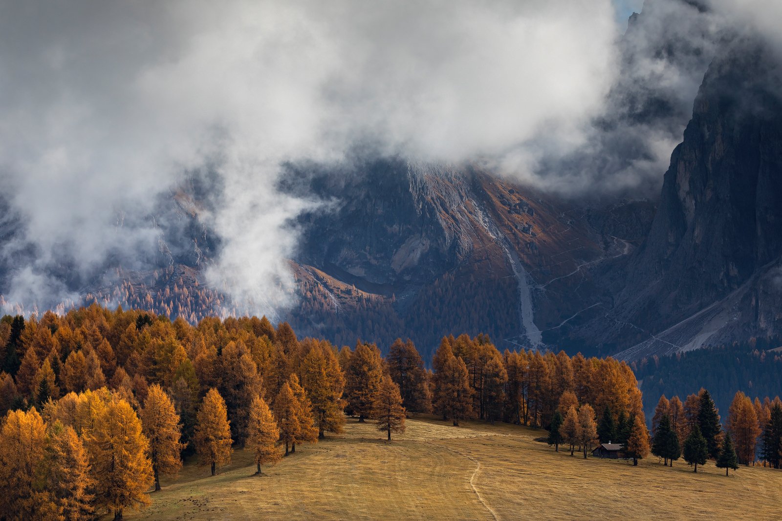 mountains, dolomites, italy, sunrise, landscape, nature, travel, autumn, peak, clouds, Lazar Ioan Ovidiu