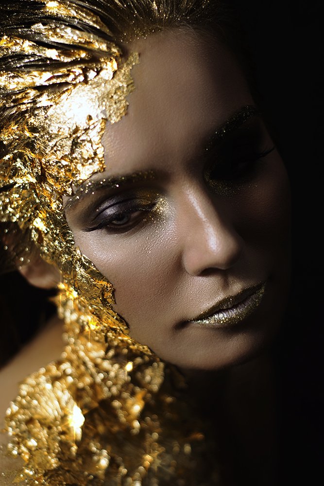 gold, beauty, face, woman, art, Инна Любичанская