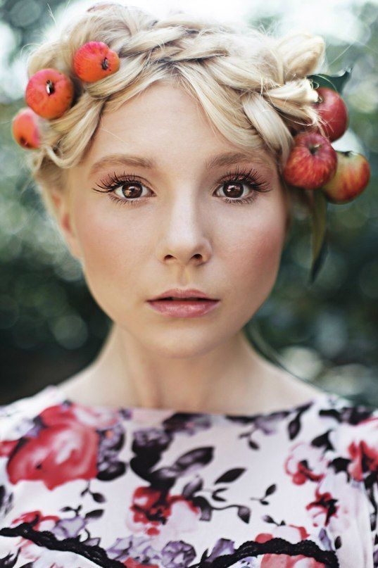 портрет, яблоки, девушка, модель, Masha Ferre
