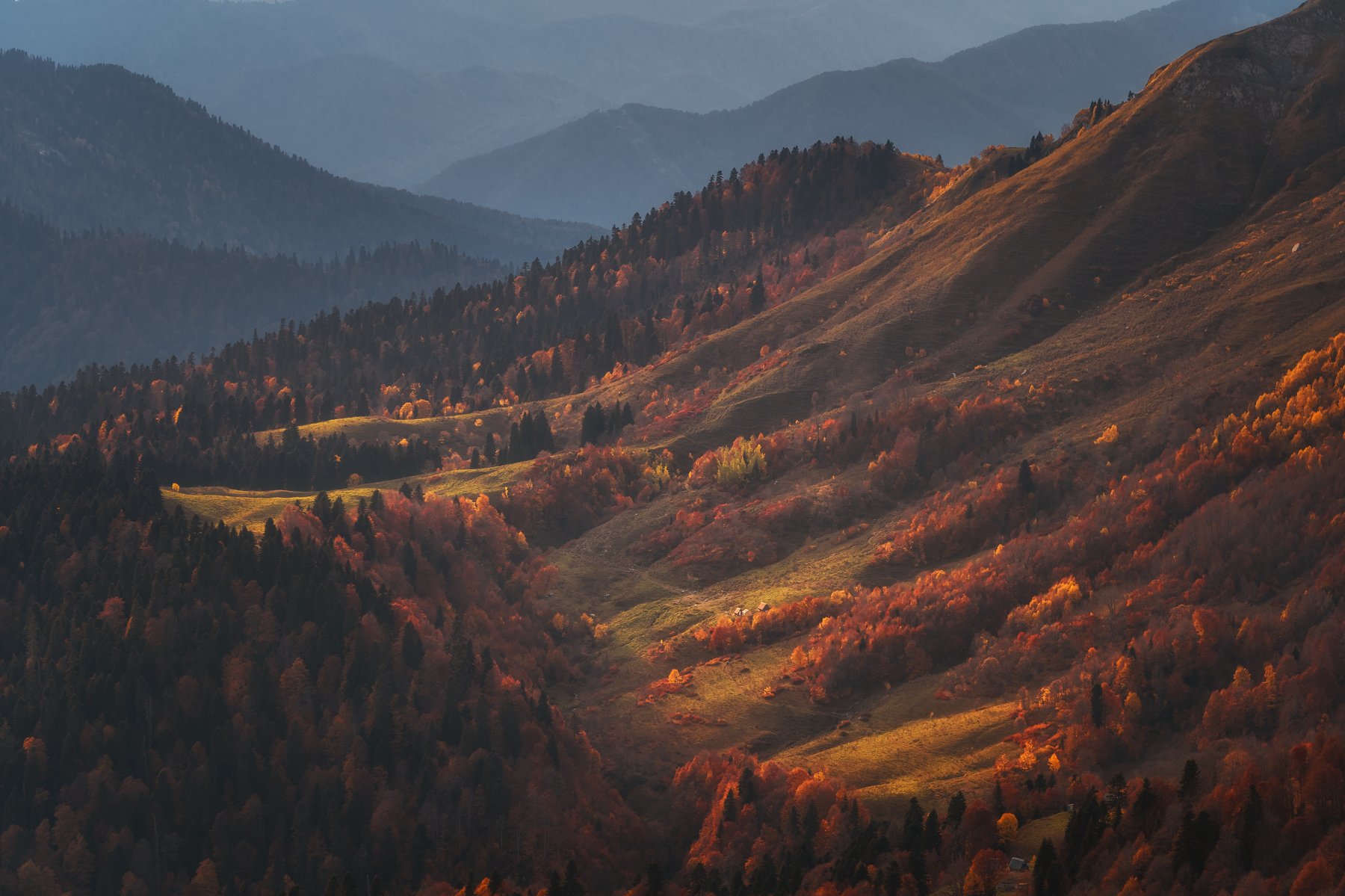 autumn, mountainside, гора, осень, сочи, горный хребет, пейзаж, Анастасия Мазурева