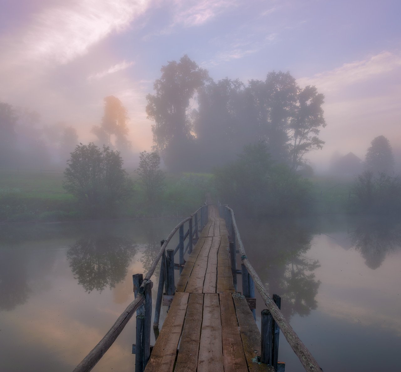 утро туман мостик, Александр Архипкин