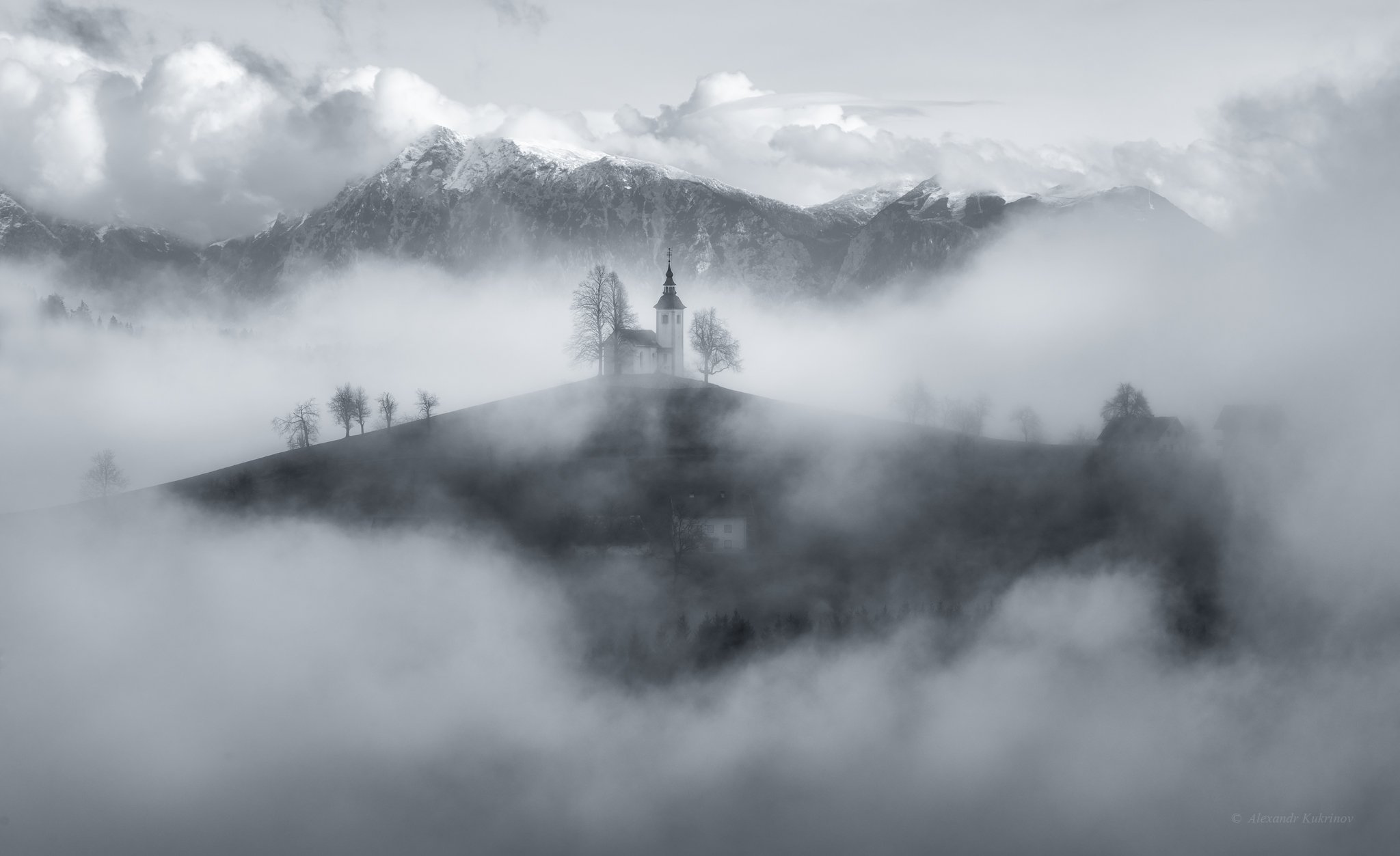 словения, осень, туман, пейзаж, утро, Александр Кукринов