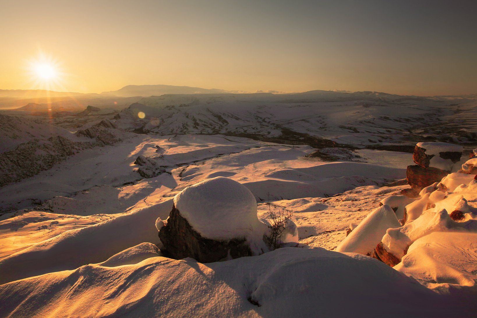 закат,зима,солнце,просторы,вечер,горы,дагестан, Marat Magov