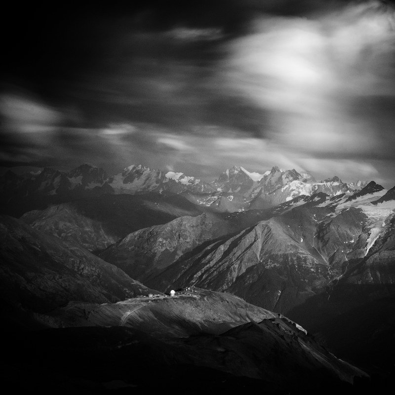 clouds, elbrus, evening, exposure, long, mountains, Павел Хлыпенко