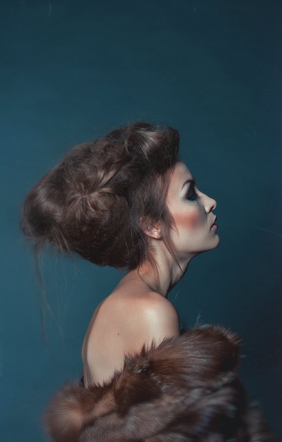 girl, model, portrait, fur, Салават Халиков
