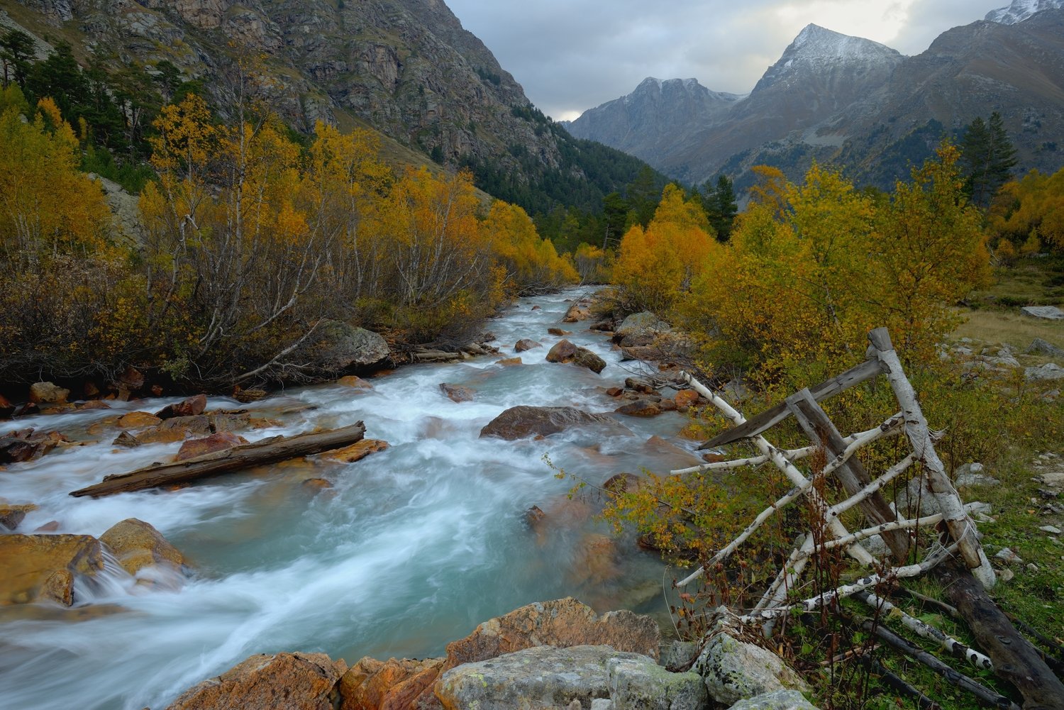 горы кавказ осень узункол река, Александр Жарников